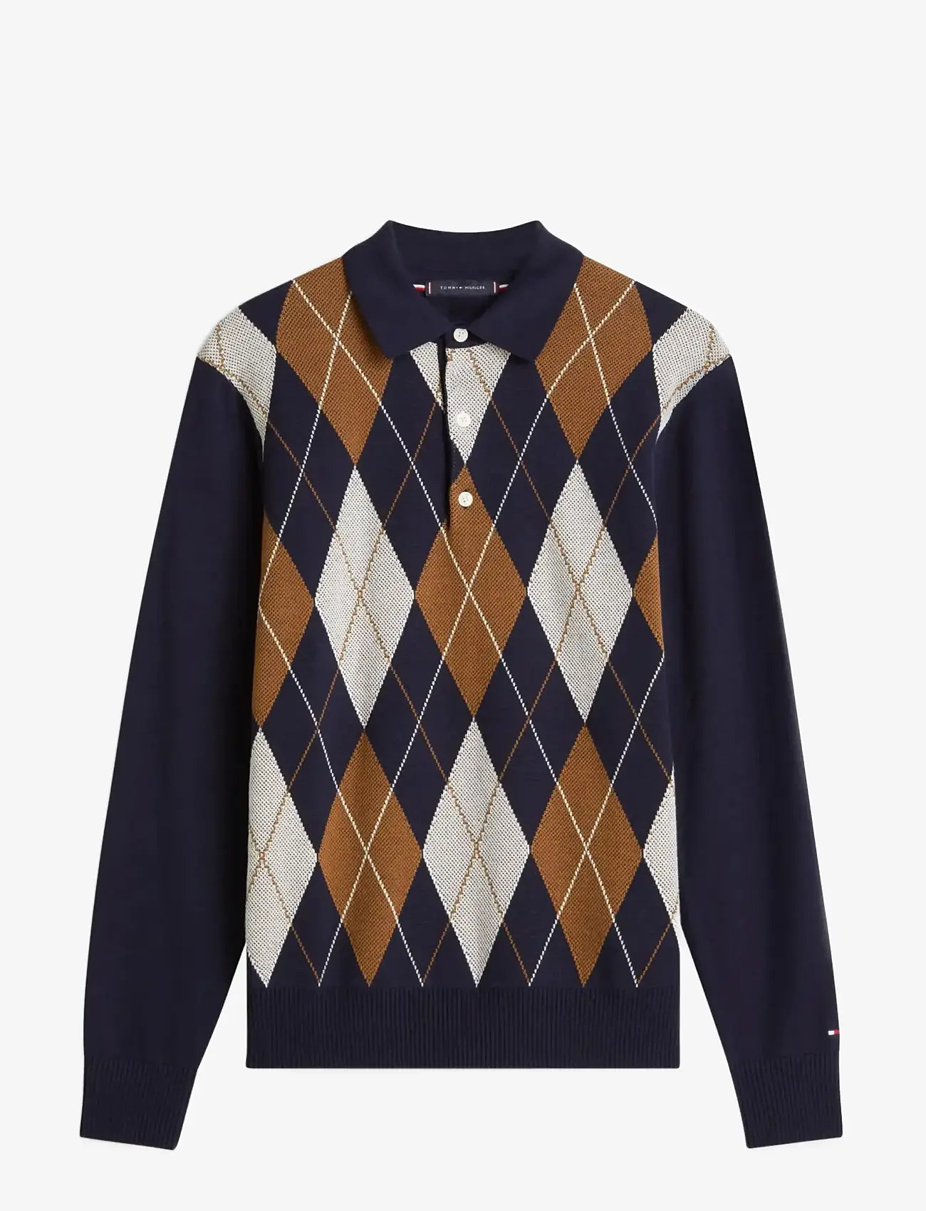 Tommy Hilfiger - ARGYLE LS RUGBY - kootud polosärgid - desert sky - 1