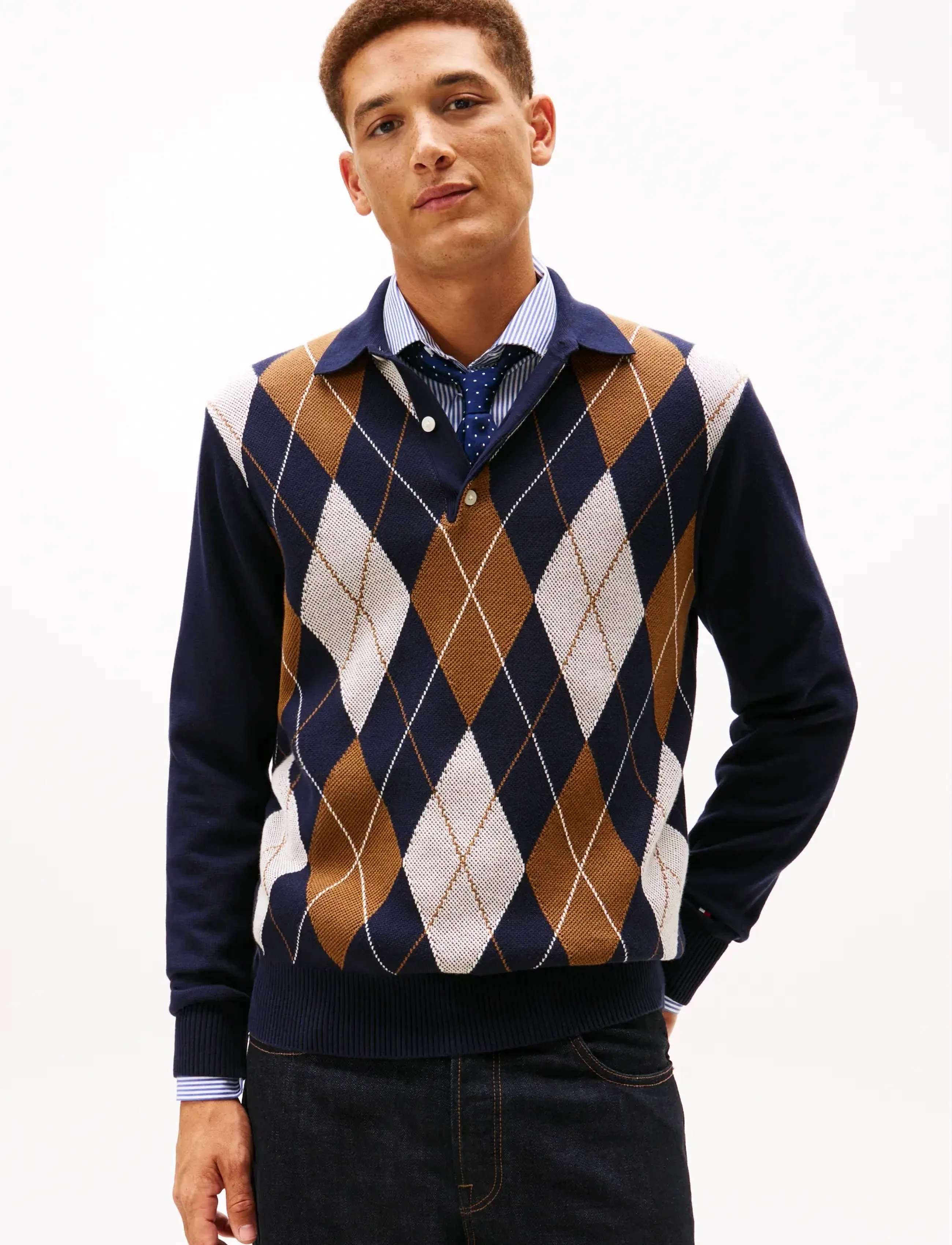 Tommy Hilfiger ARGYLE LS RUGBY - Tommy Hilfiger - DESERT SKY / navy