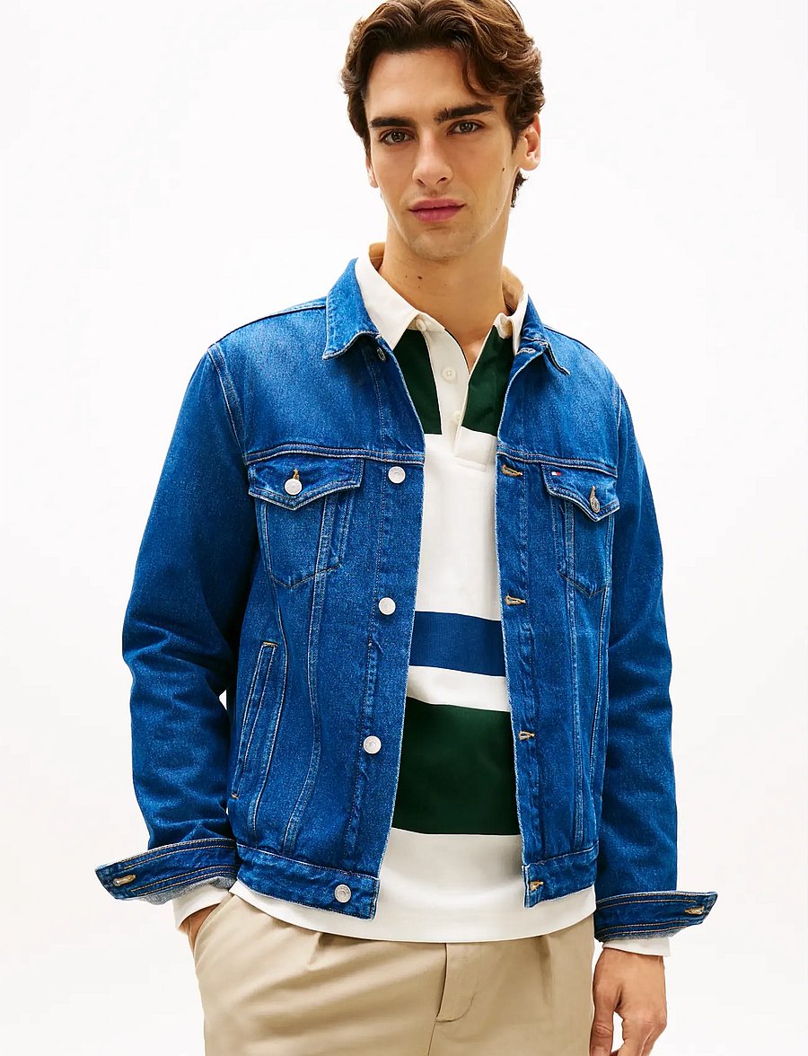 Tommy Hilfiger - REGULAR TRUCKER JKT IKE BLUE - vuorittomat farkkutakit - ike blue - 0