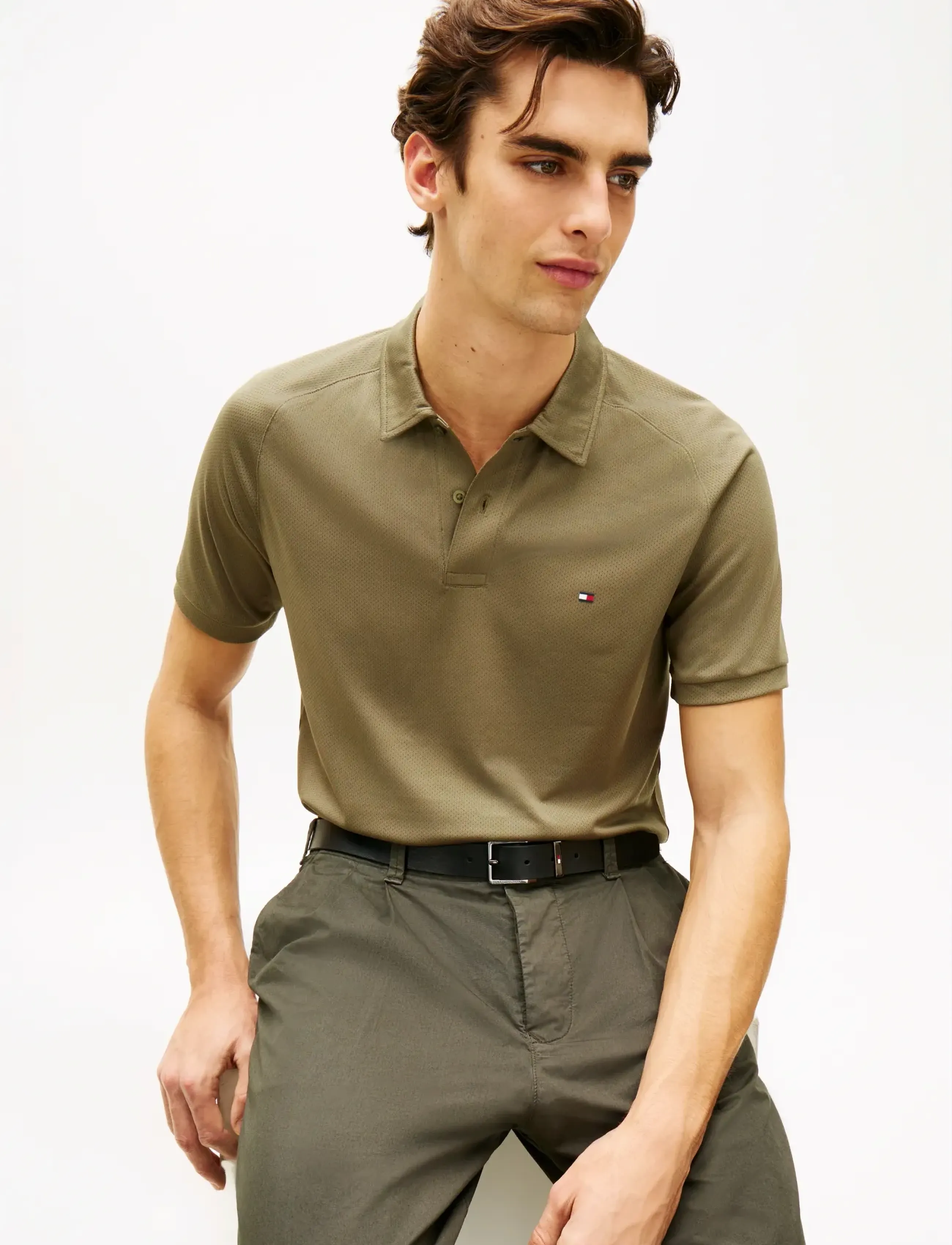 Tommy Hilfiger - PERFORMANCE AIRDOT REG POLO - short-sleeved polos - dark artichoke - 4