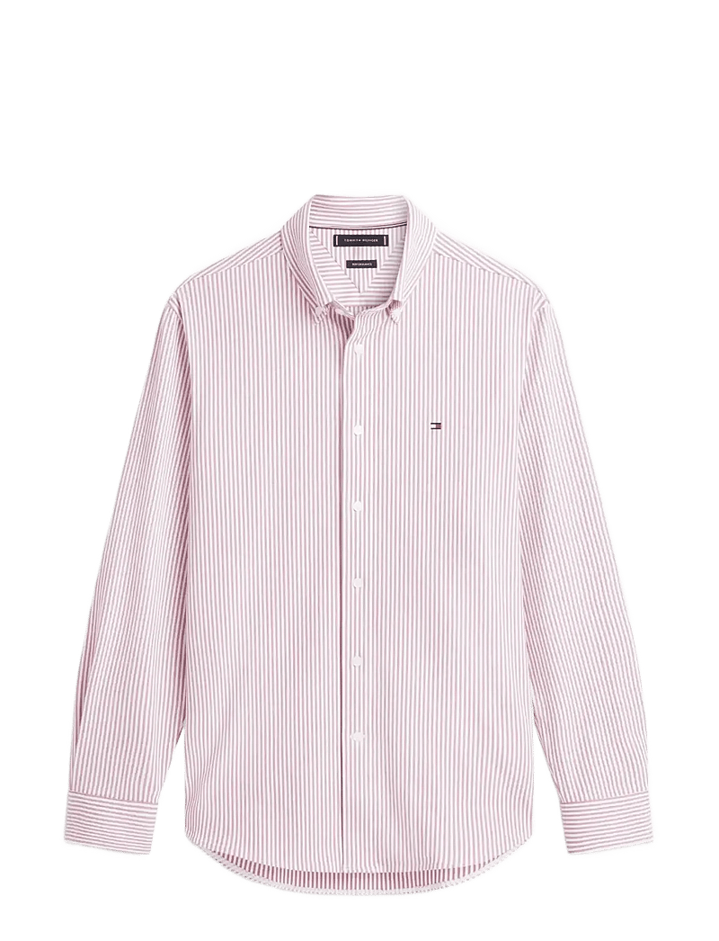 Tommy Hilfiger - PERFORMANCE STRIPE PIQUE OXFORD - gestreifte hemden - medium red white stripe - 1