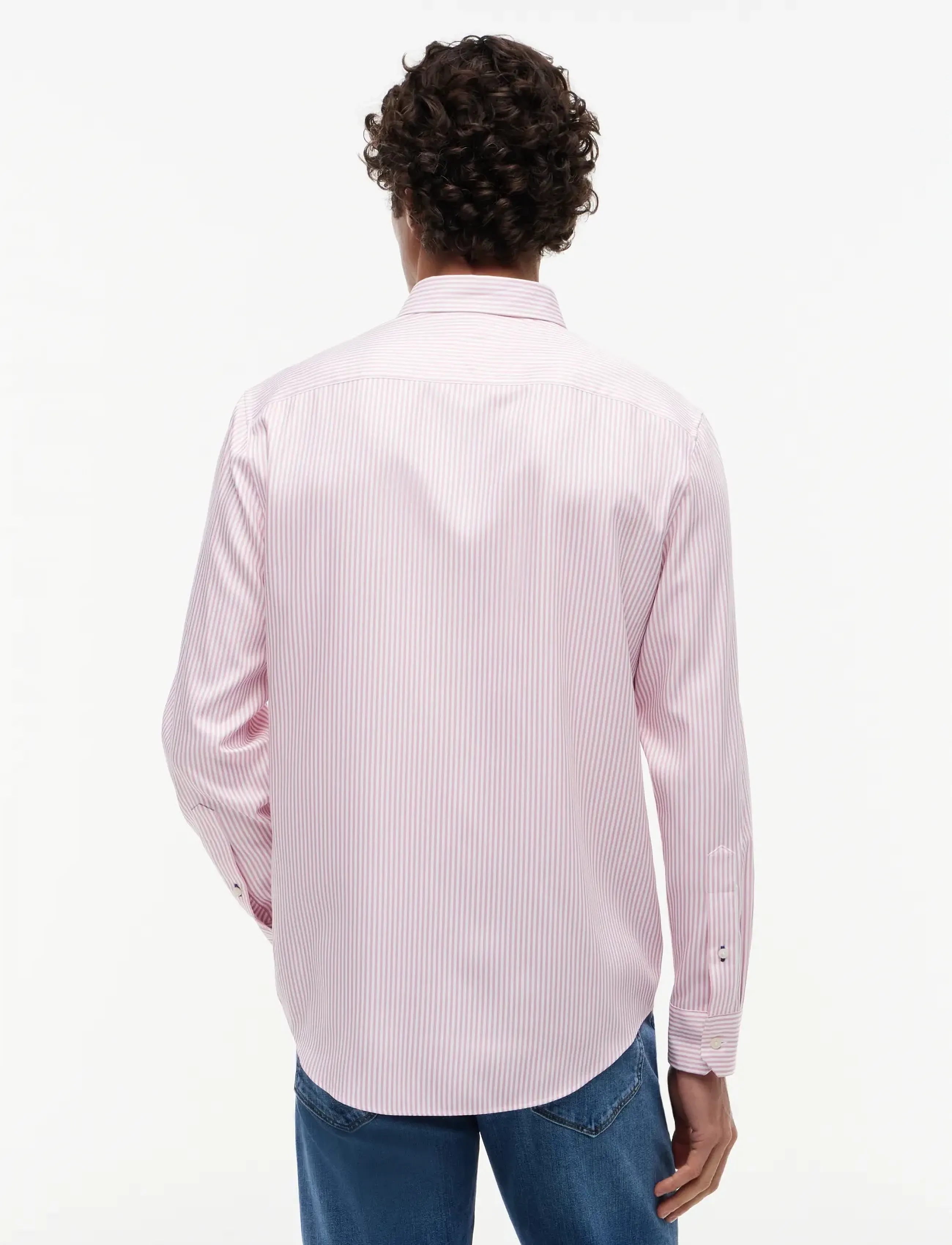 Tommy Hilfiger - PERFORMANCE STRIPE PIQUE OXFORD - strīpaini krekli - medium red   white stripe - 2