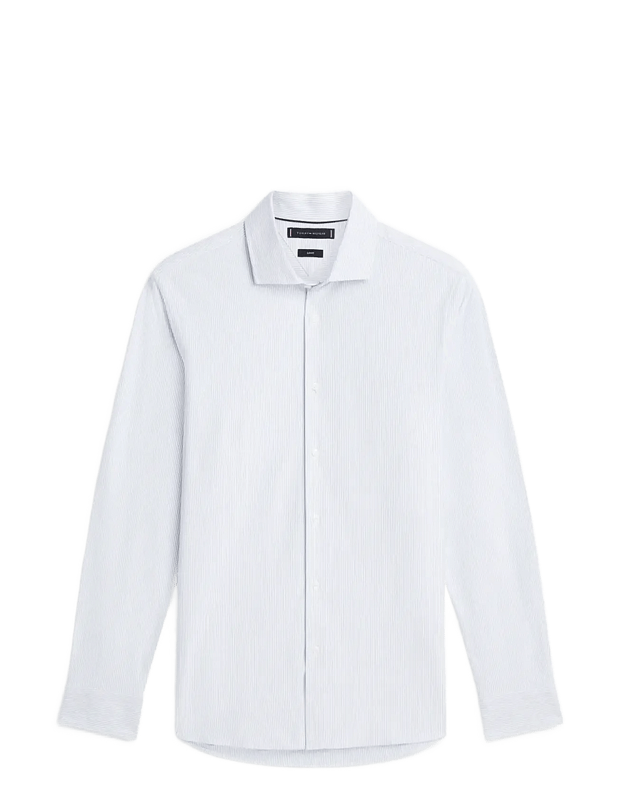Tommy Hilfiger - DC COMFORT JERSEY STRIPE SHIRT - stribede skjorter - blue bell white - 1