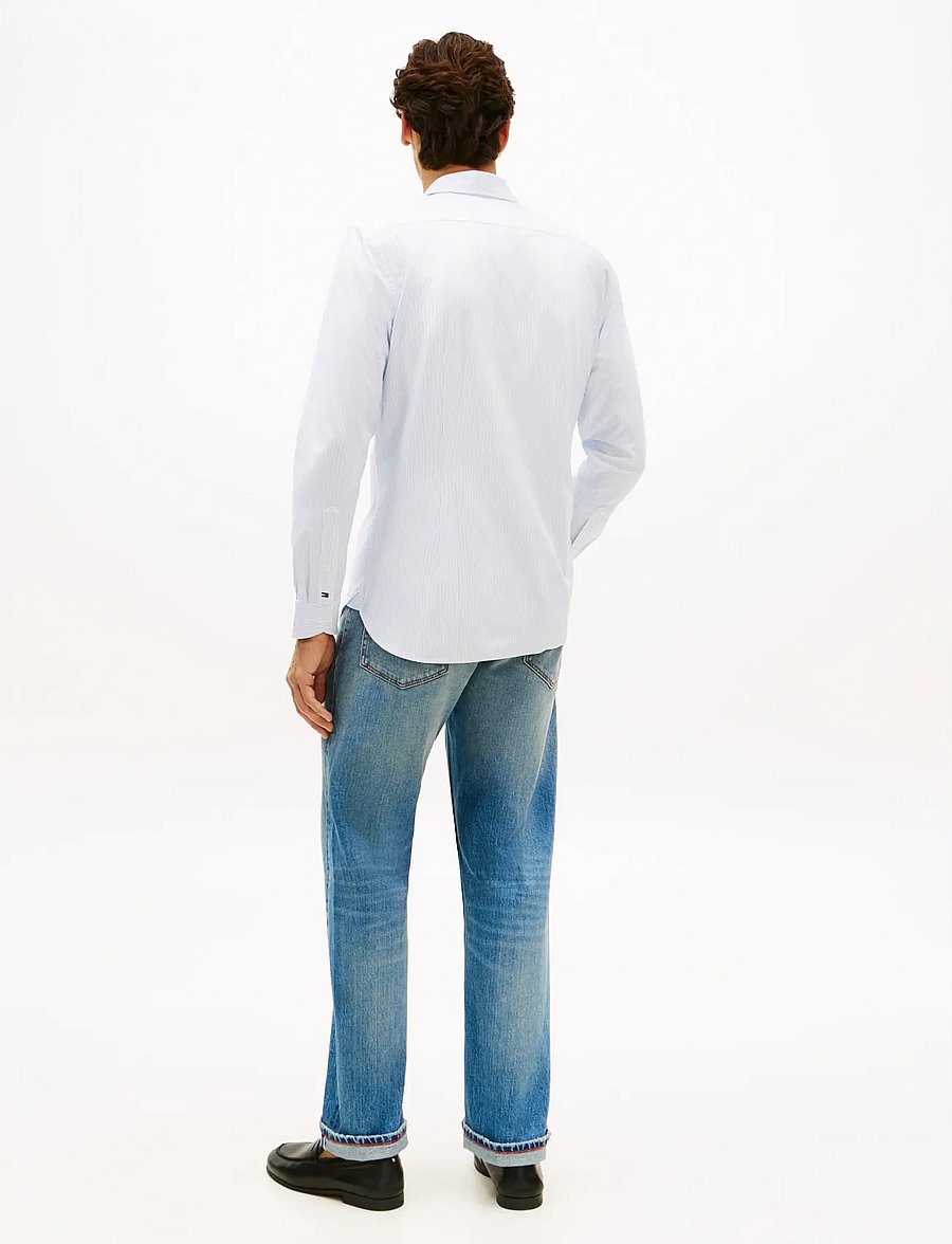 Tommy Hilfiger - DC COMFORT JERSEY STRIPE SHIRT - stribede skjorter - blue bell white - 2