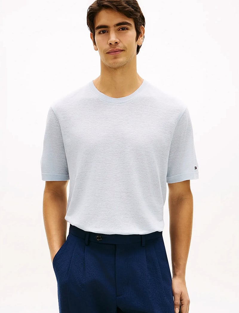 Tommy Hilfiger - DC LINEN TEE - kortærmede t-shirts - breezy blue - 0