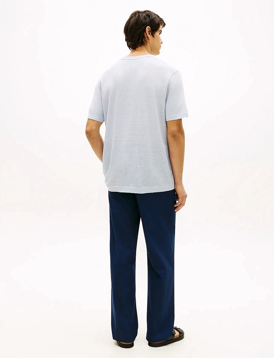 Tommy Hilfiger - DC LINEN TEE - lyhythihaiset - breezy blue - 2
