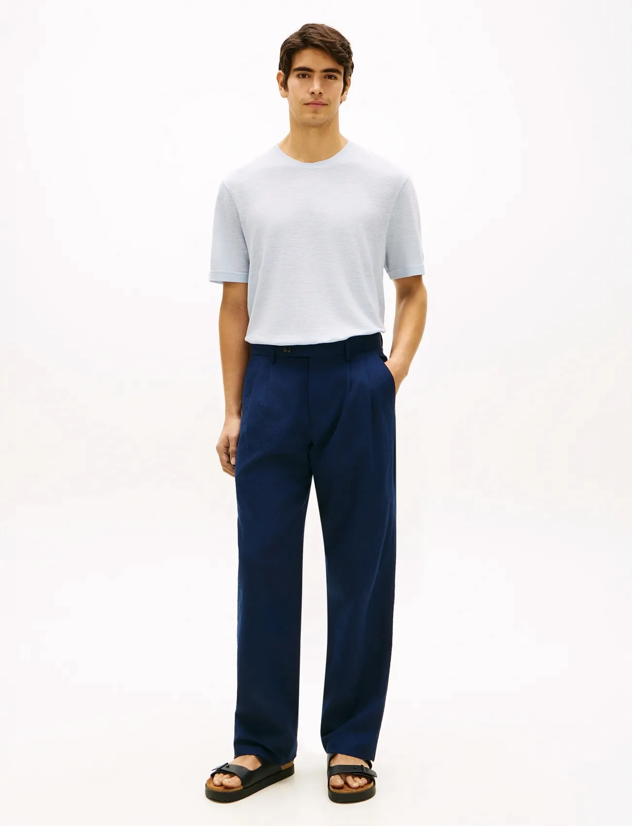 Tommy Hilfiger - DC LINEN TEE - lyhythihaiset - breezy blue - 3