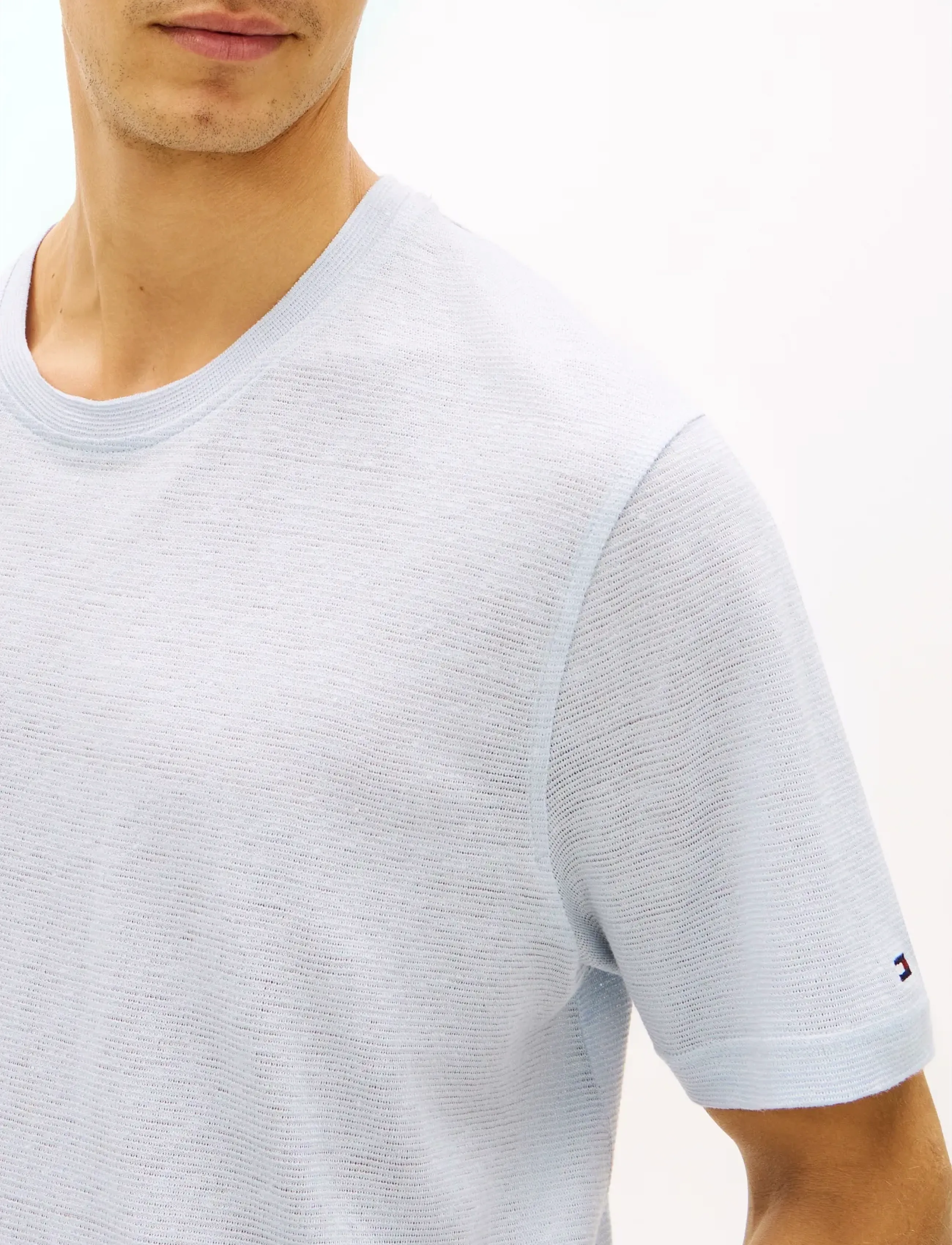 Tommy Hilfiger - DC LINEN TEE - kortærmede t-shirts - breezy blue - 4