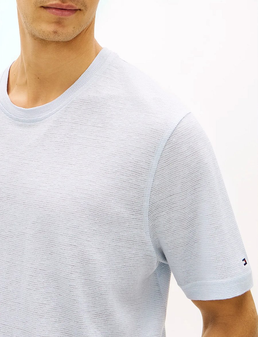 Tommy Hilfiger - DC LINEN TEE - lyhythihaiset - breezy blue - 4