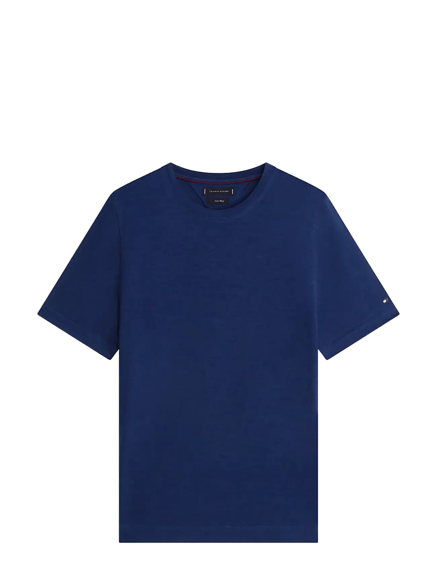 Tommy Hilfiger - DC LINEN TEE - kortärmade t-shirts - navy iris - 1