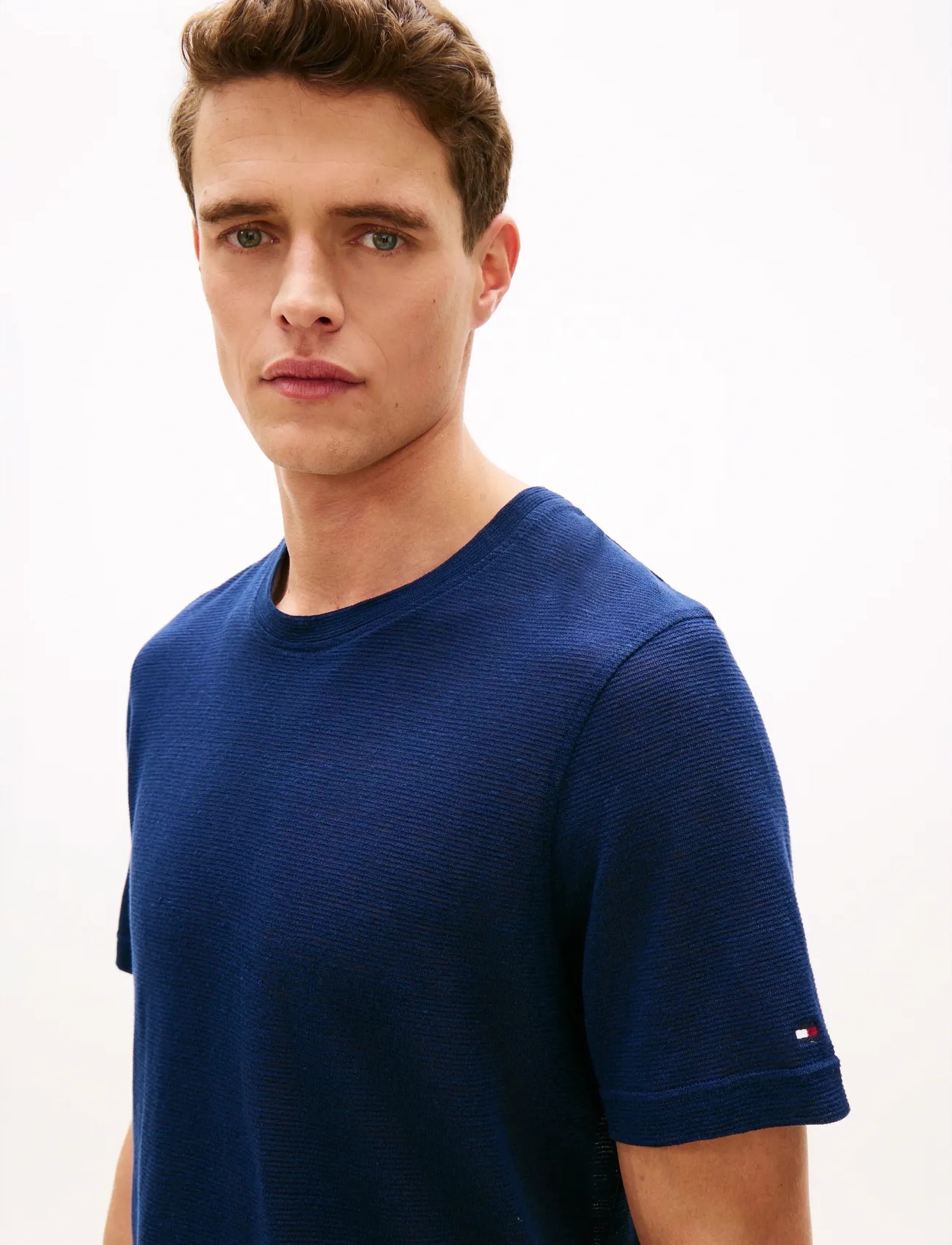 Tommy Hilfiger - DC LINEN TEE - kortärmade t-shirts - navy iris - 4