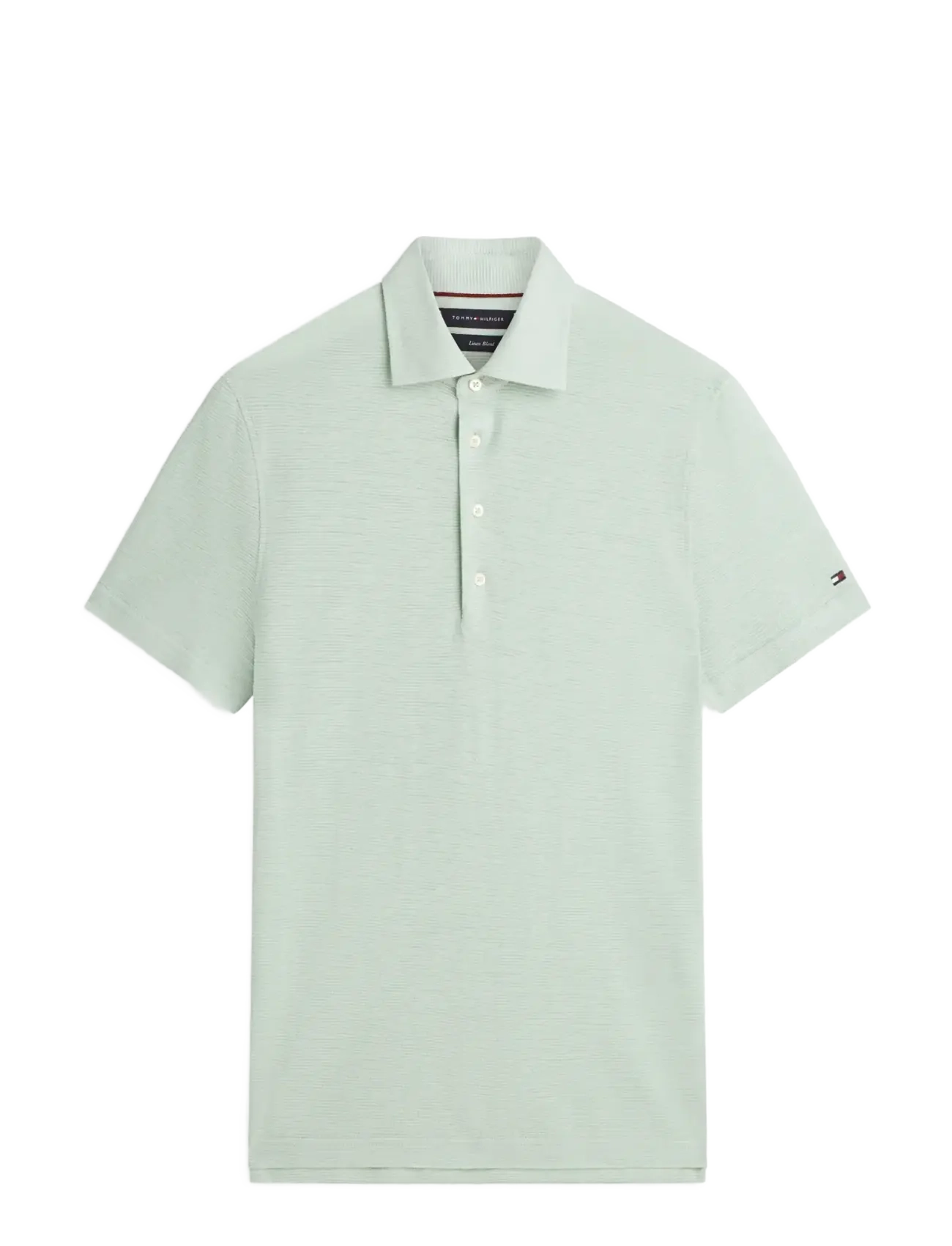 Tommy Hilfiger DC SPREAD COLLAR LINEN POLO - Neulotut poolot - CRUSHED MINT / green