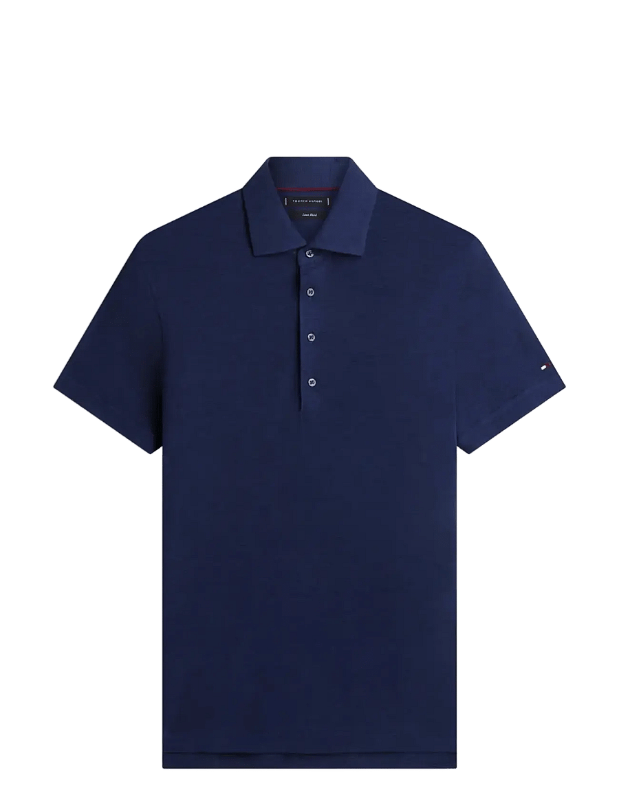 Tommy Hilfiger - DC SPREAD COLLAR LINEN POLO - stickade pikéer - navy iris - 1