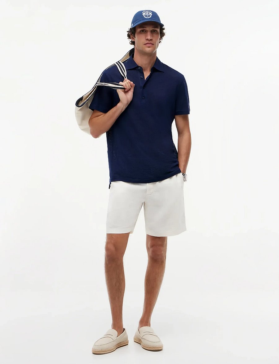 Tommy Hilfiger - DC SPREAD COLLAR LINEN POLO - stickade pikéer - navy iris - 4