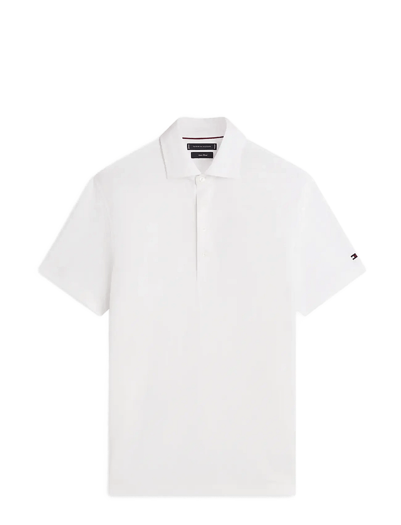 Tommy Hilfiger - DC SPREAD COLLAR LINEN POLO - gestrickte polohemden - white - 1