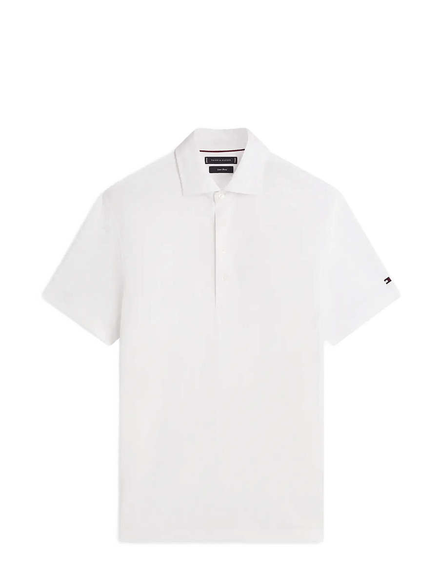 Tommy Hilfiger - DC SPREAD COLLAR LINEN POLO - stickade pikéer - white - 1