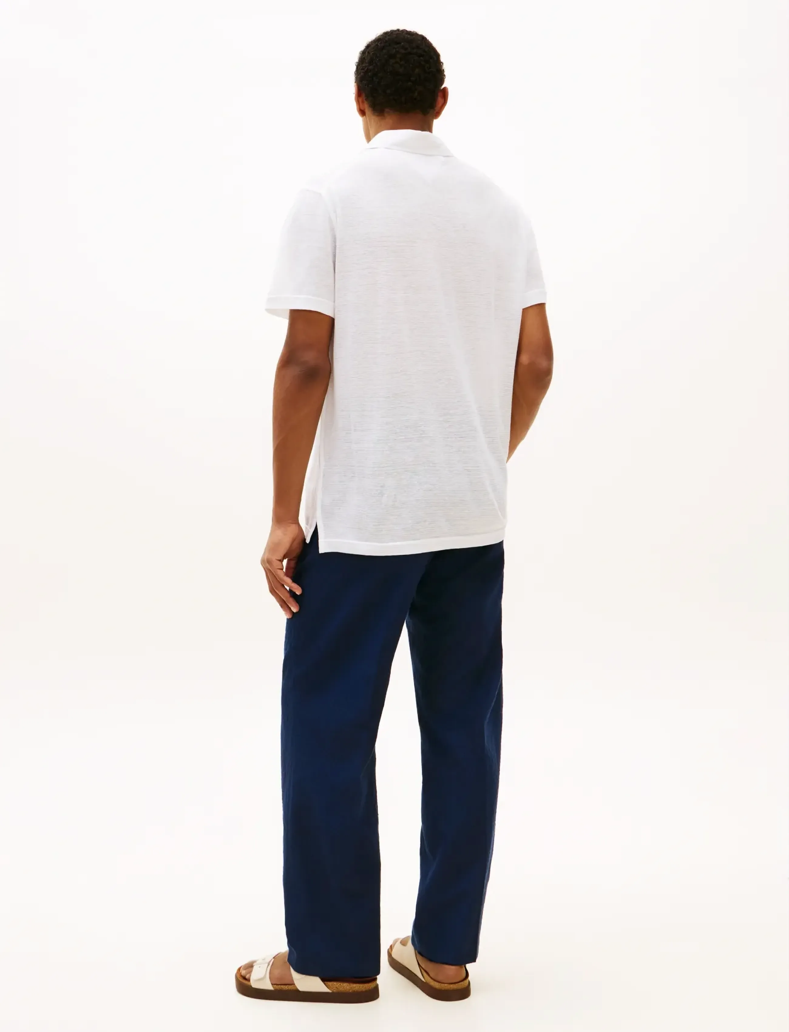 Tommy Hilfiger - DC SPREAD COLLAR LINEN POLO - kootud polosärgid - white - 2