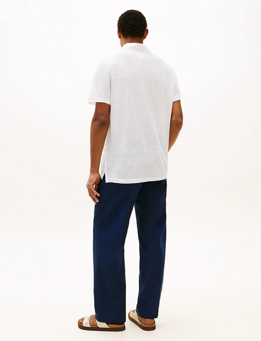 Tommy Hilfiger - DC SPREAD COLLAR LINEN POLO - stickade pikéer - white - 2