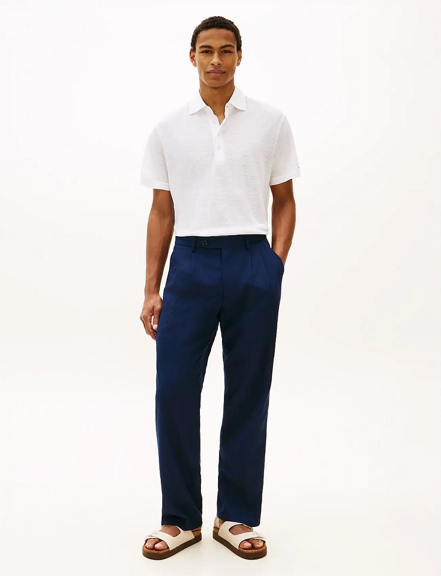 Tommy Hilfiger - DC SPREAD COLLAR LINEN POLO - stickade pikéer - white - 3