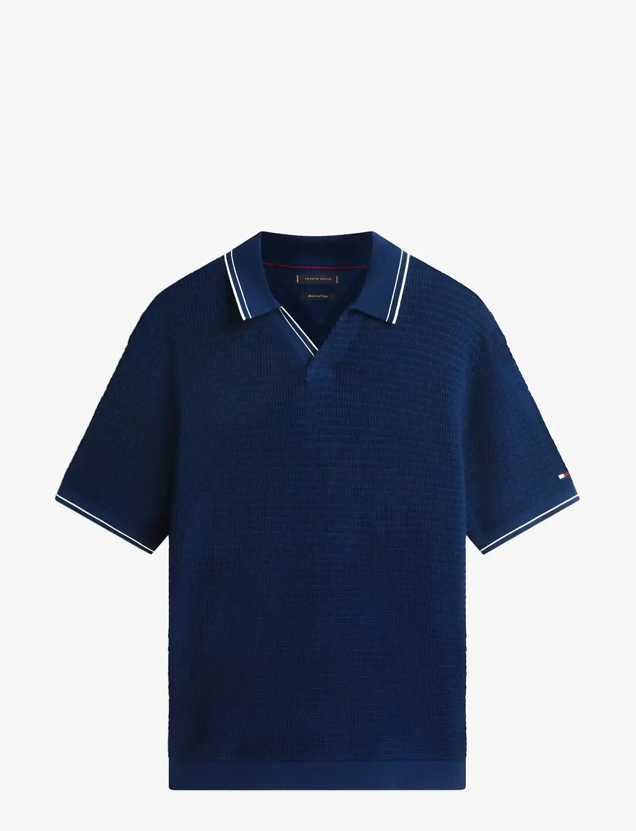 Tommy Hilfiger - DC MEDIUM TEXTURE POLO - gestrickte polohemden - navy iris - 1