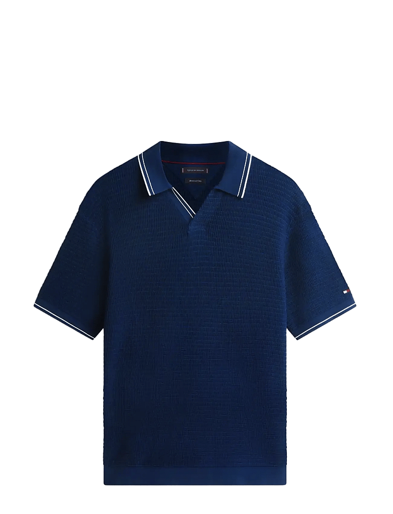 Tommy Hilfiger - DC MEDIUM TEXTURE POLO - gestrickte polohemden - navy iris - 1