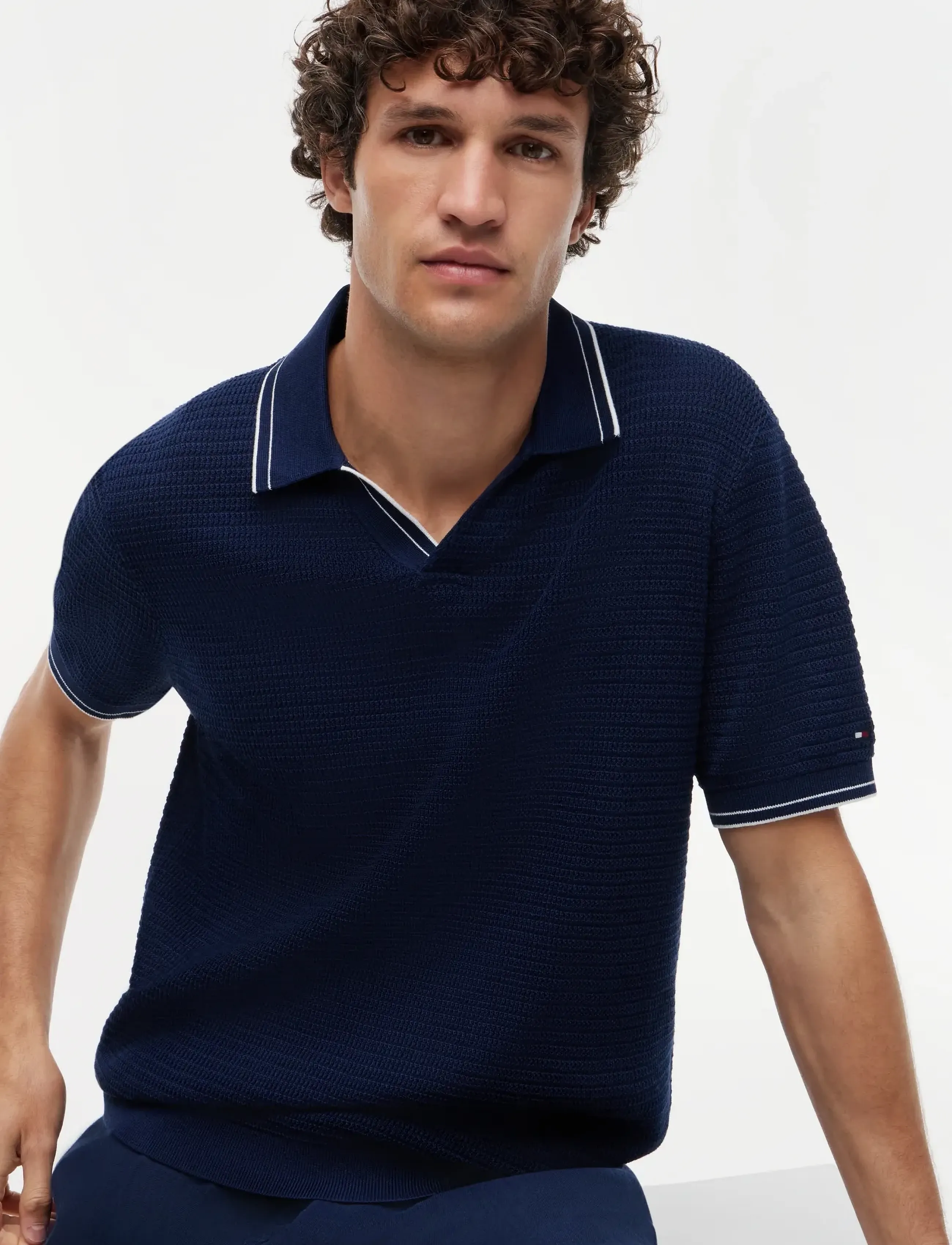 Tommy Hilfiger - DC MEDIUM TEXTURE POLO - basic-strickmode - navy iris - 3