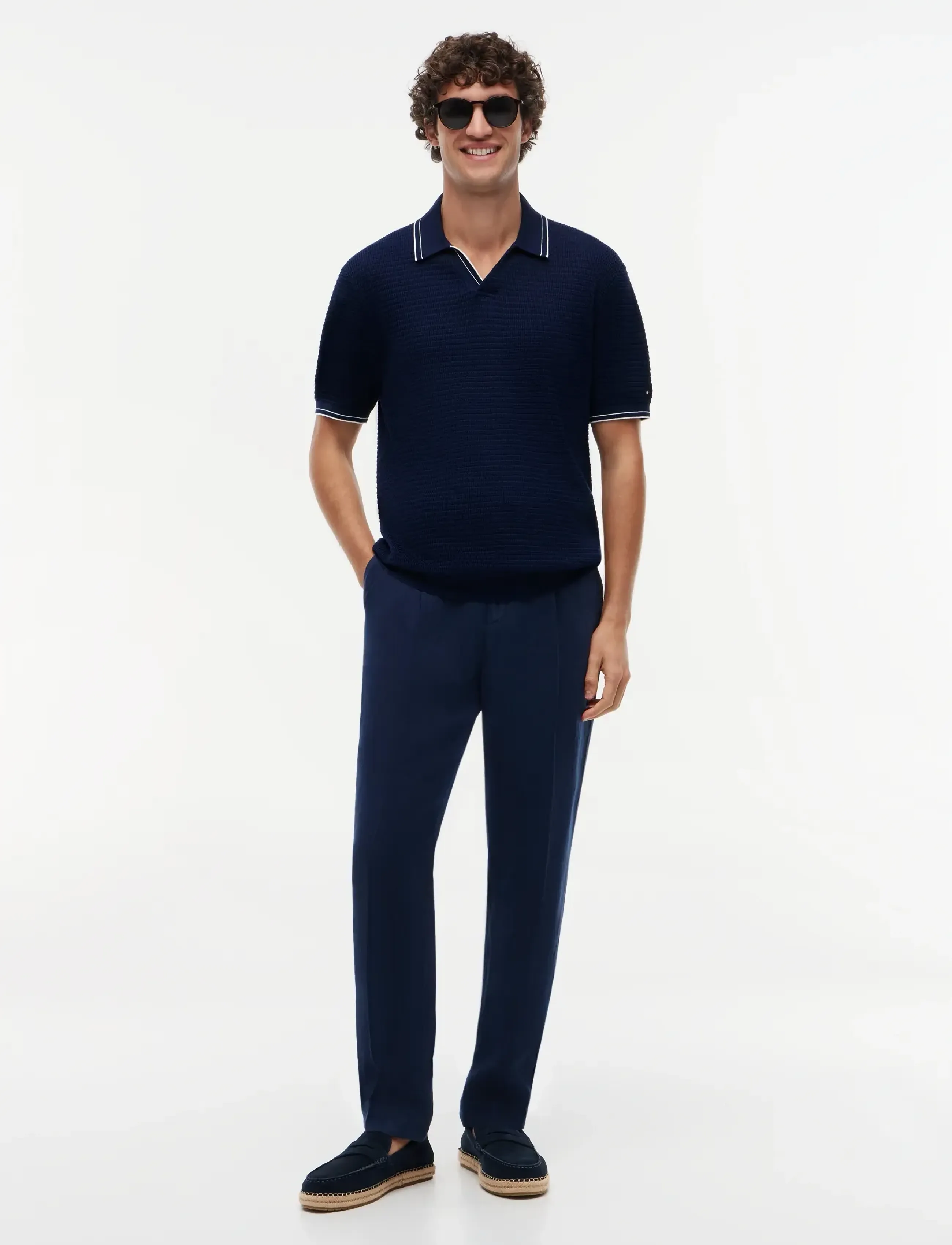 Tommy Hilfiger - DC MEDIUM TEXTURE POLO - basic-strickmode - navy iris - 4
