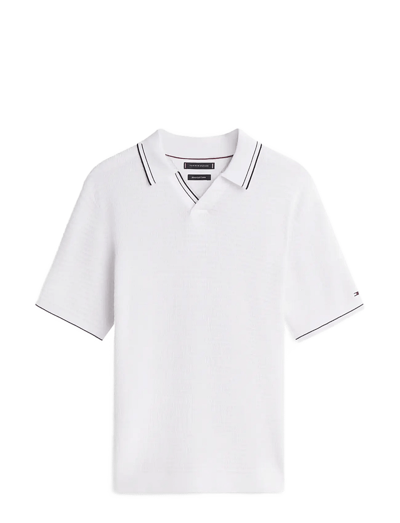 Tommy Hilfiger - DC MEDIUM TEXTURE POLO - stickade pikéer - white - 1