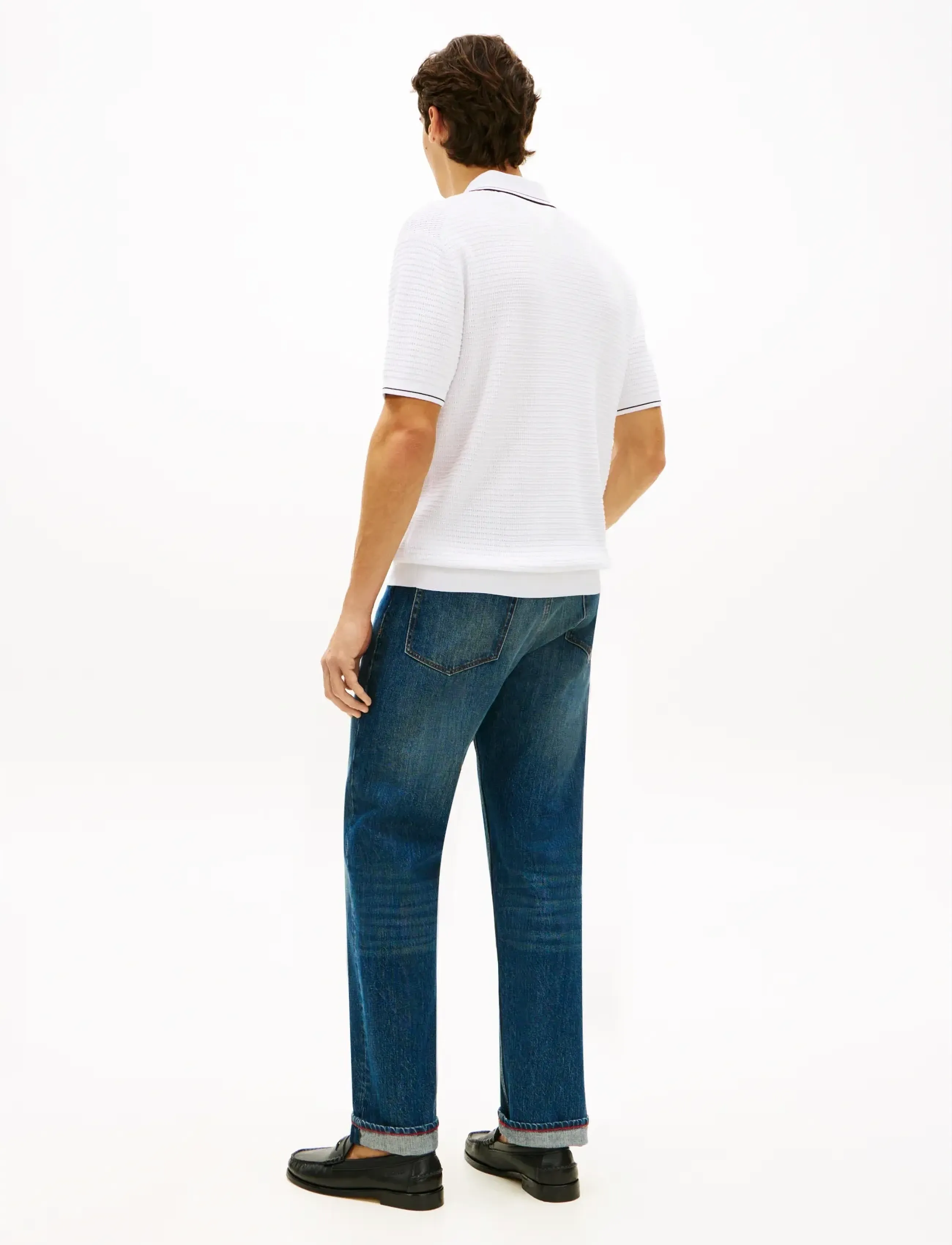 Tommy Hilfiger - DC MEDIUM TEXTURE POLO - kootud polosärgid - white - 2