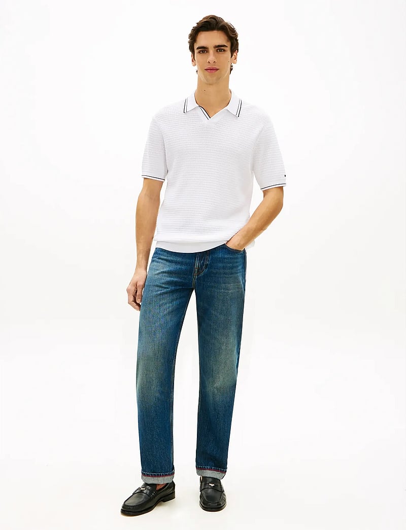 Tommy Hilfiger - DC MEDIUM TEXTURE POLO - stickade pikéer - white - 3
