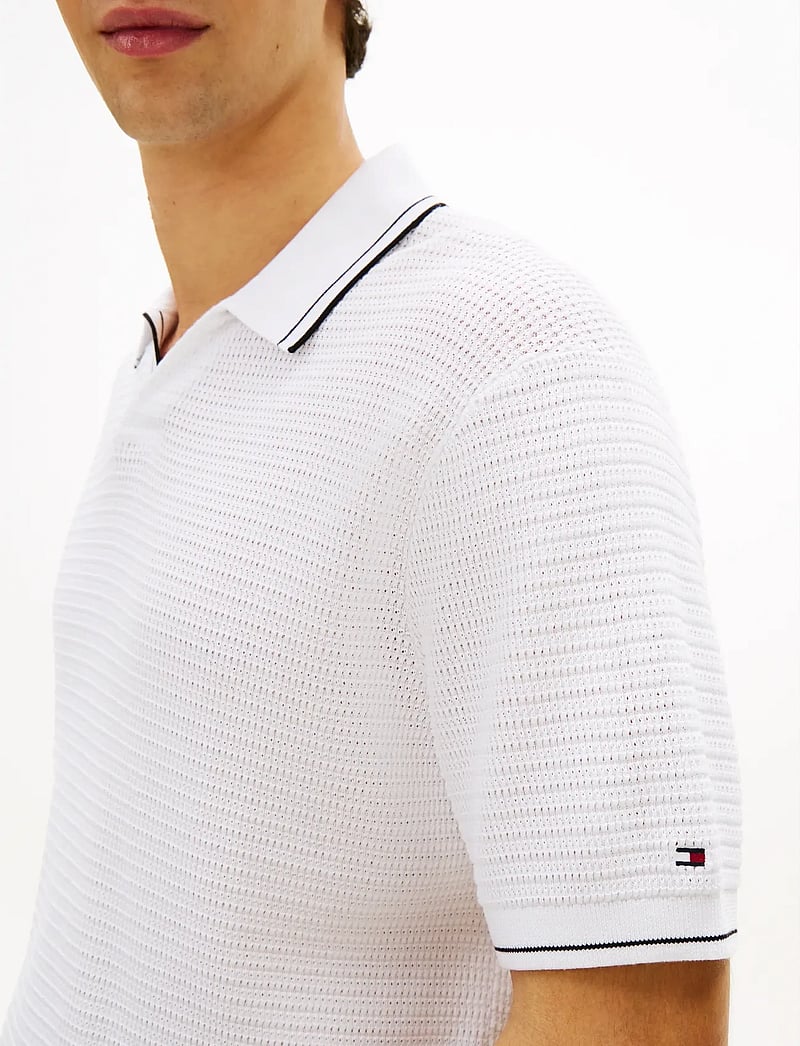 Tommy Hilfiger - DC MEDIUM TEXTURE POLO - stickade pikéer - white - 4