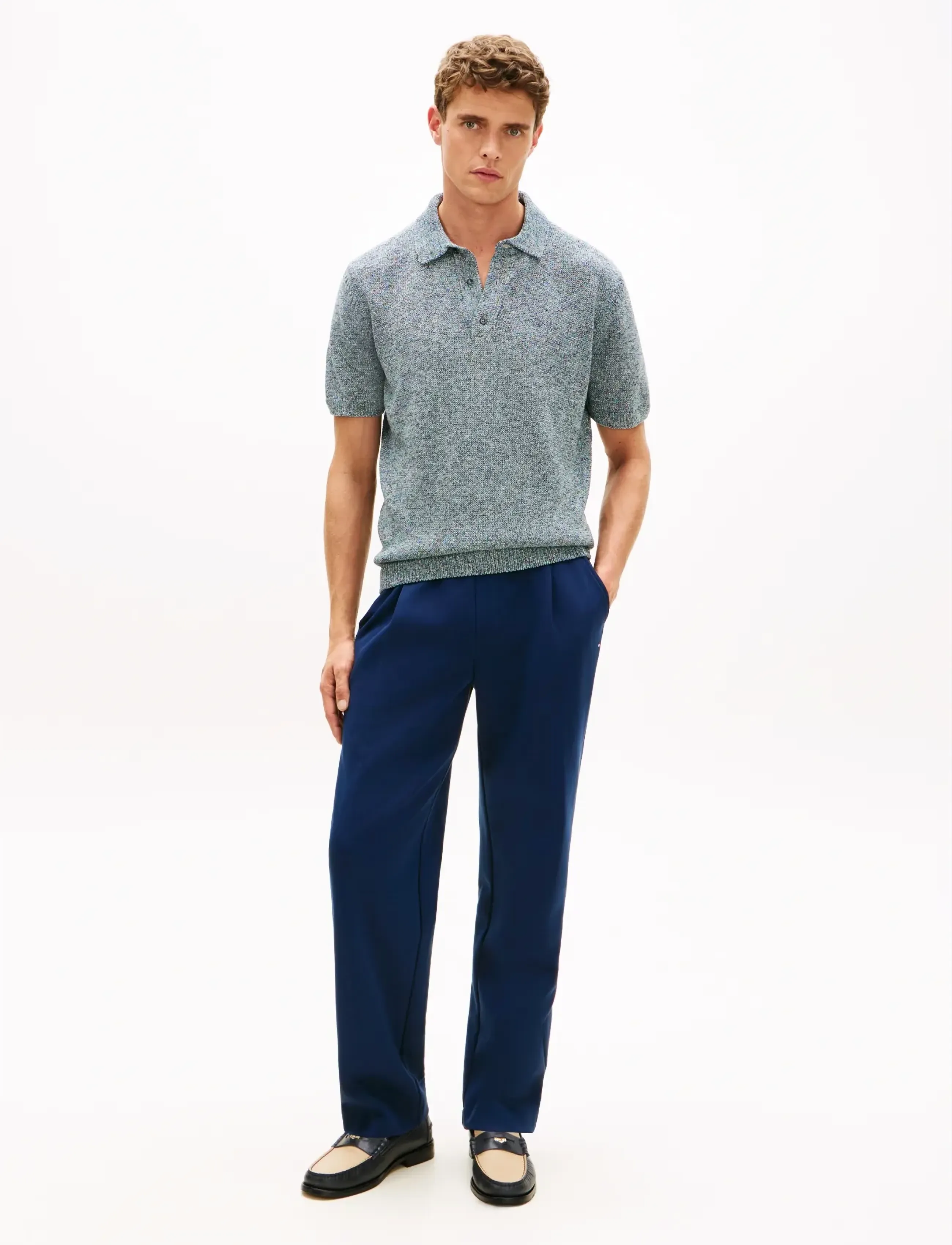Tommy Hilfiger - DC SPREAD COLLAR MOULINE  POLO - kootud polosärgid - navy iris multi - 3