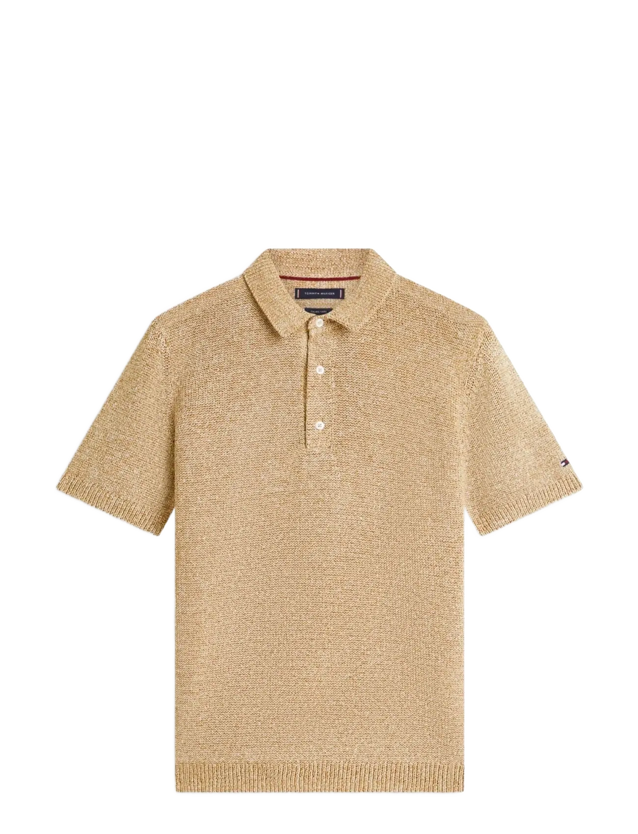 Tommy Hilfiger DC SPREAD COLLAR MOULINE  POLO - Kleidung - SANDALWOOD MULTI / beige