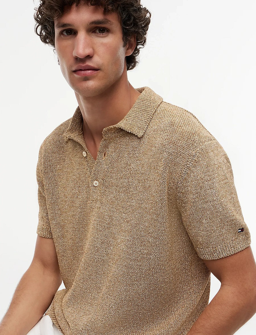 Tommy Hilfiger - DC SPREAD COLLAR MOULINE POLO - stickade pikéer - sandalwood multi - 3