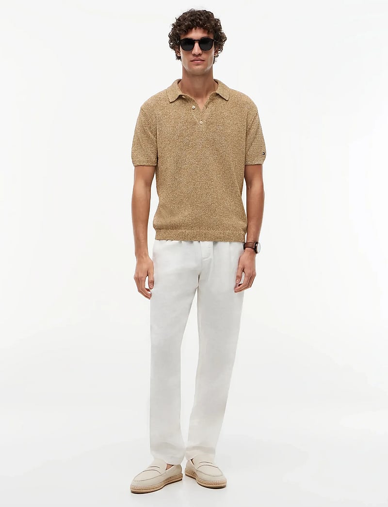 Tommy Hilfiger - DC SPREAD COLLAR MOULINE POLO - gestrickte polohemden - sandalwood multi - 4