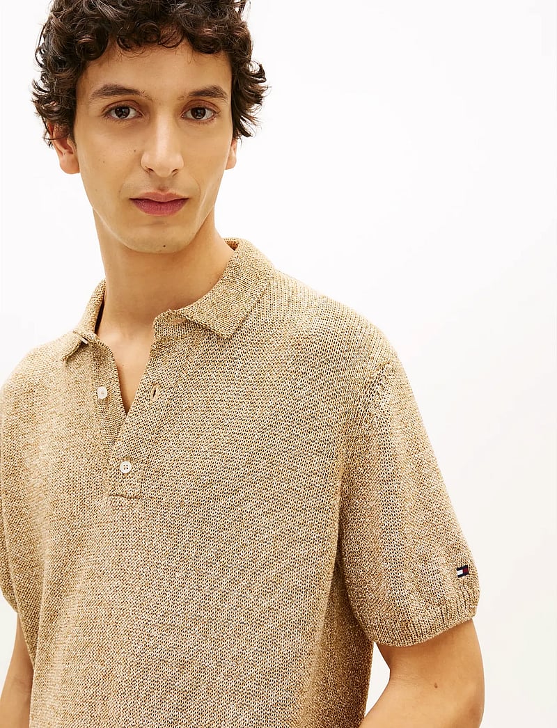 Tommy Hilfiger - DC SPREAD COLLAR MOULINE POLO - gestrickte polohemden - sandalwood multi - 4