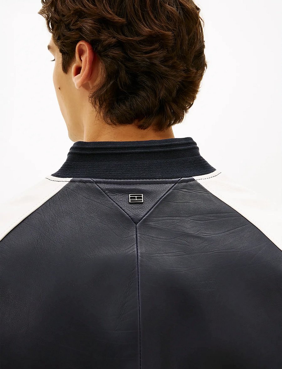 Tommy Hilfiger - DC LEATHER VARSITY BOMBER - kolledžijakid - navy iris - 4