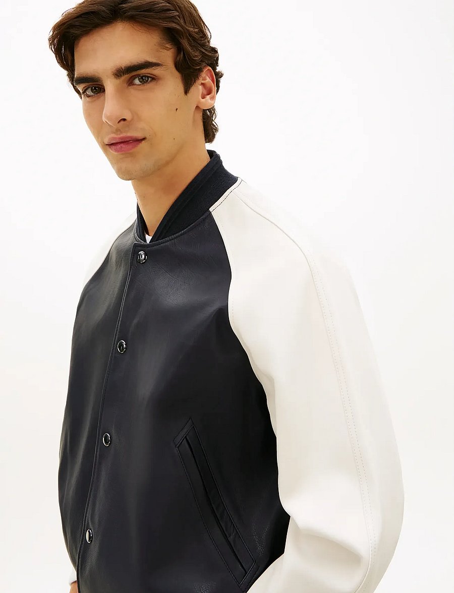 Tommy Hilfiger - DC LEATHER VARSITY BOMBER - kolledžijakid - navy iris - 5