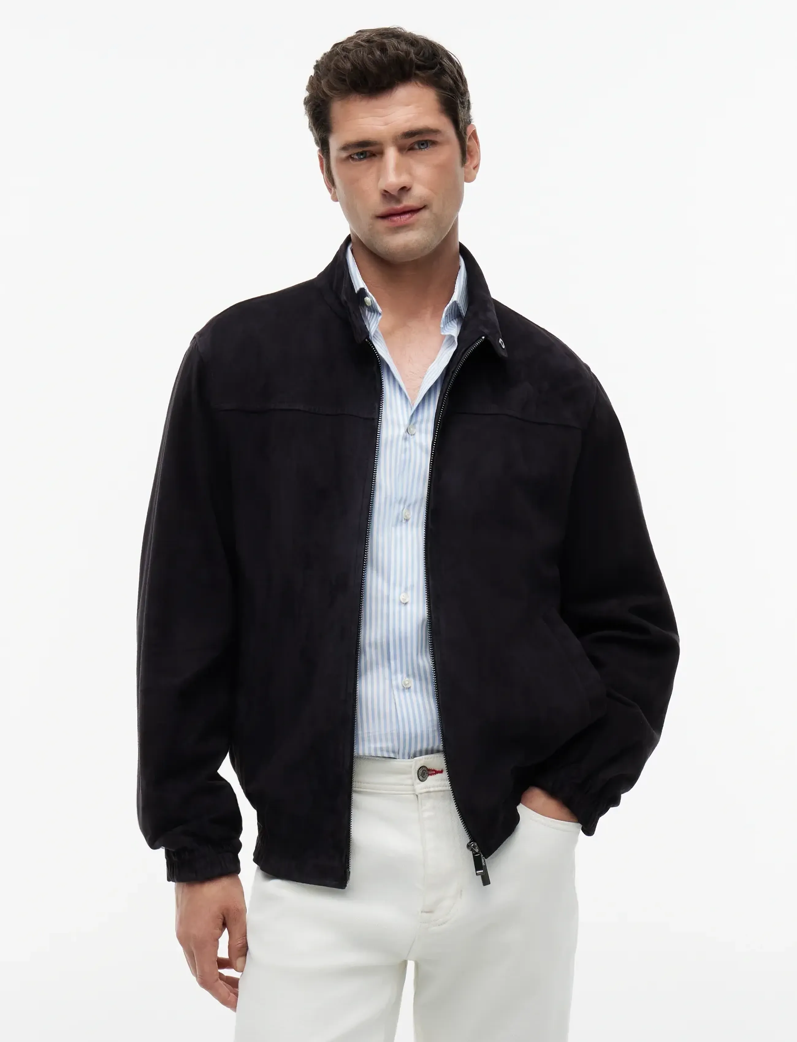 Tommy Hilfiger Dc Essential Leather Jacket, XL, Jackets, Marineblau - Leather, Männerswear