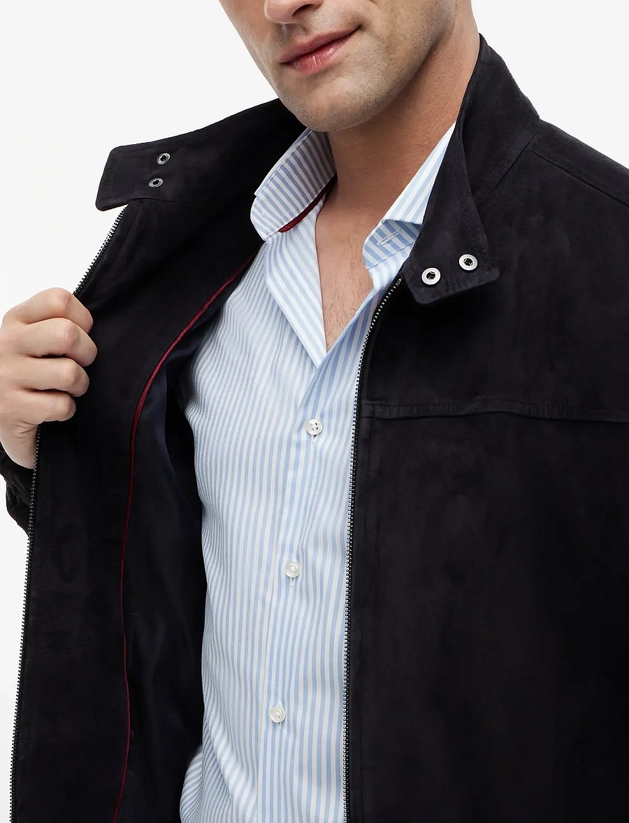 Tommy Hilfiger - DC ESSENTIAL LEATHER JACKET - herbstjacken - carbon navy - 5