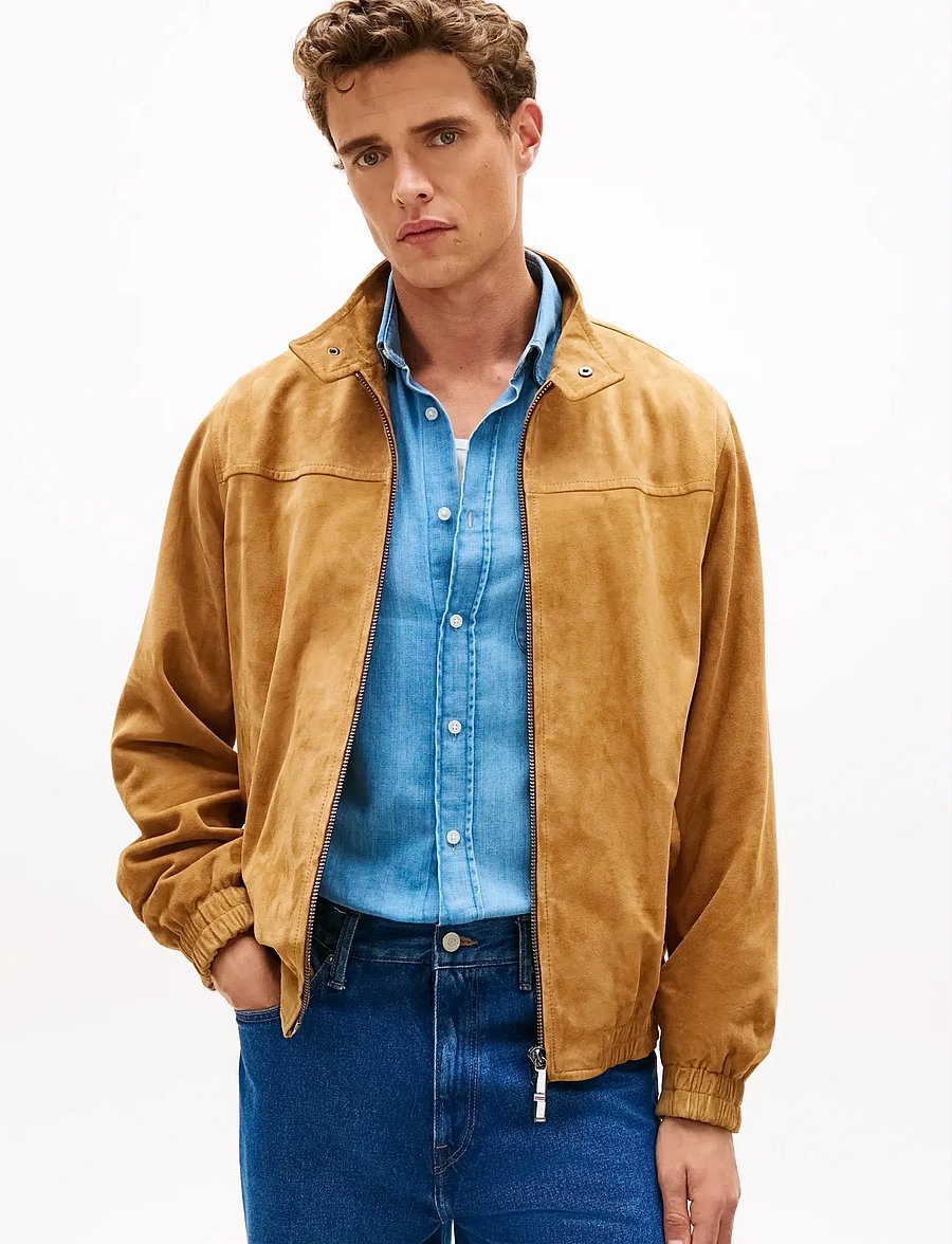 Tommy Hilfiger - DC ESSENTIAL LEATHER JACKET - leather jackets - hickory - 0