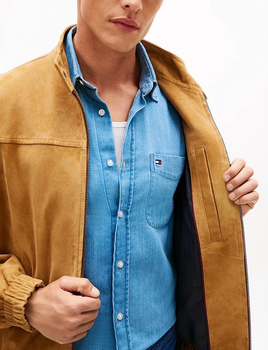 Tommy Hilfiger - DC ESSENTIAL LEATHER JACKET - leather jackets - hickory - 5
