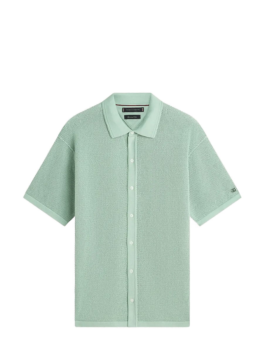 Tommy Hilfiger - DC S/S CARDIGAN - kortærmede skjorter - crushed mint - 1