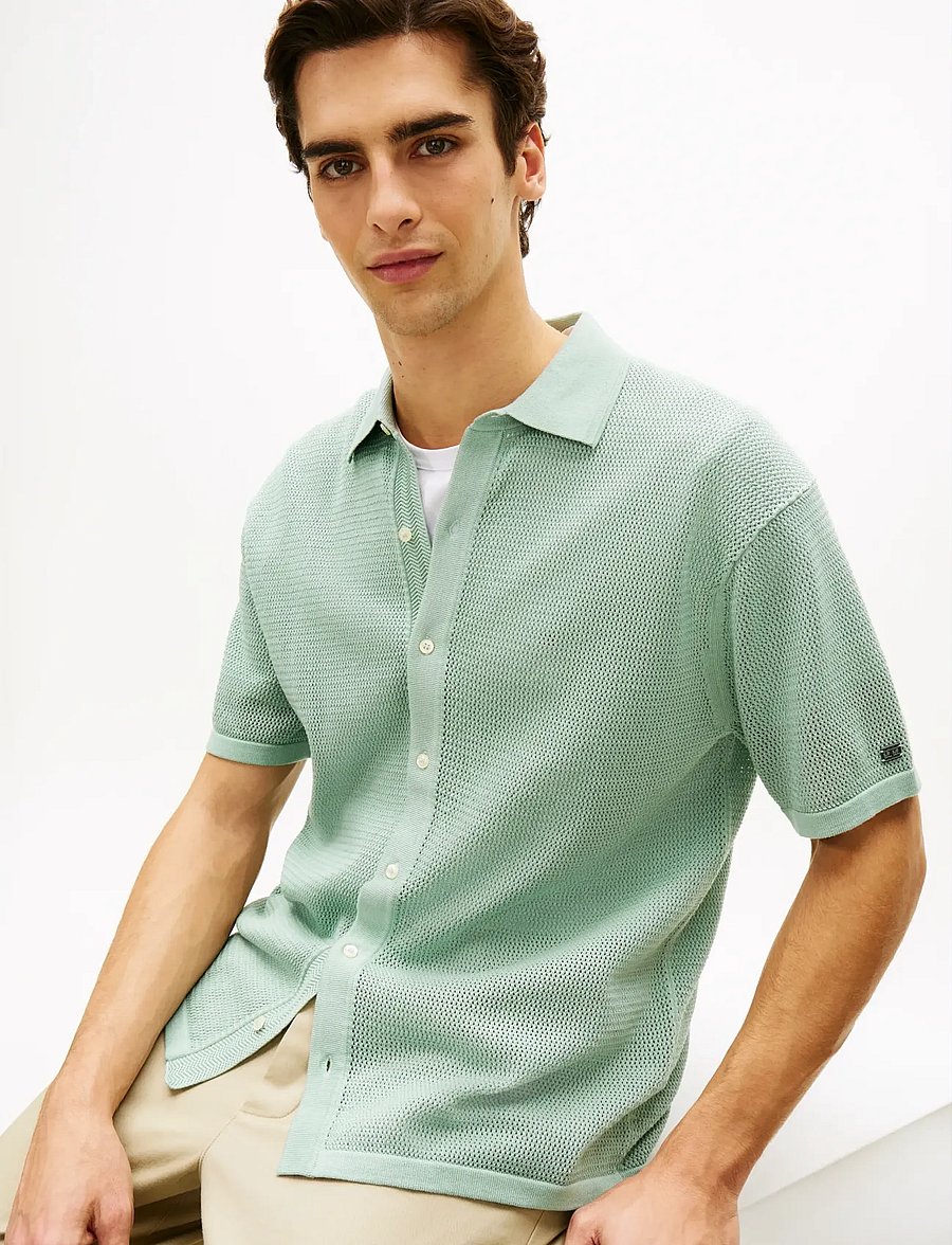 Tommy Hilfiger - DC S/S CARDIGAN - kortærmede skjorter - crushed mint - 4