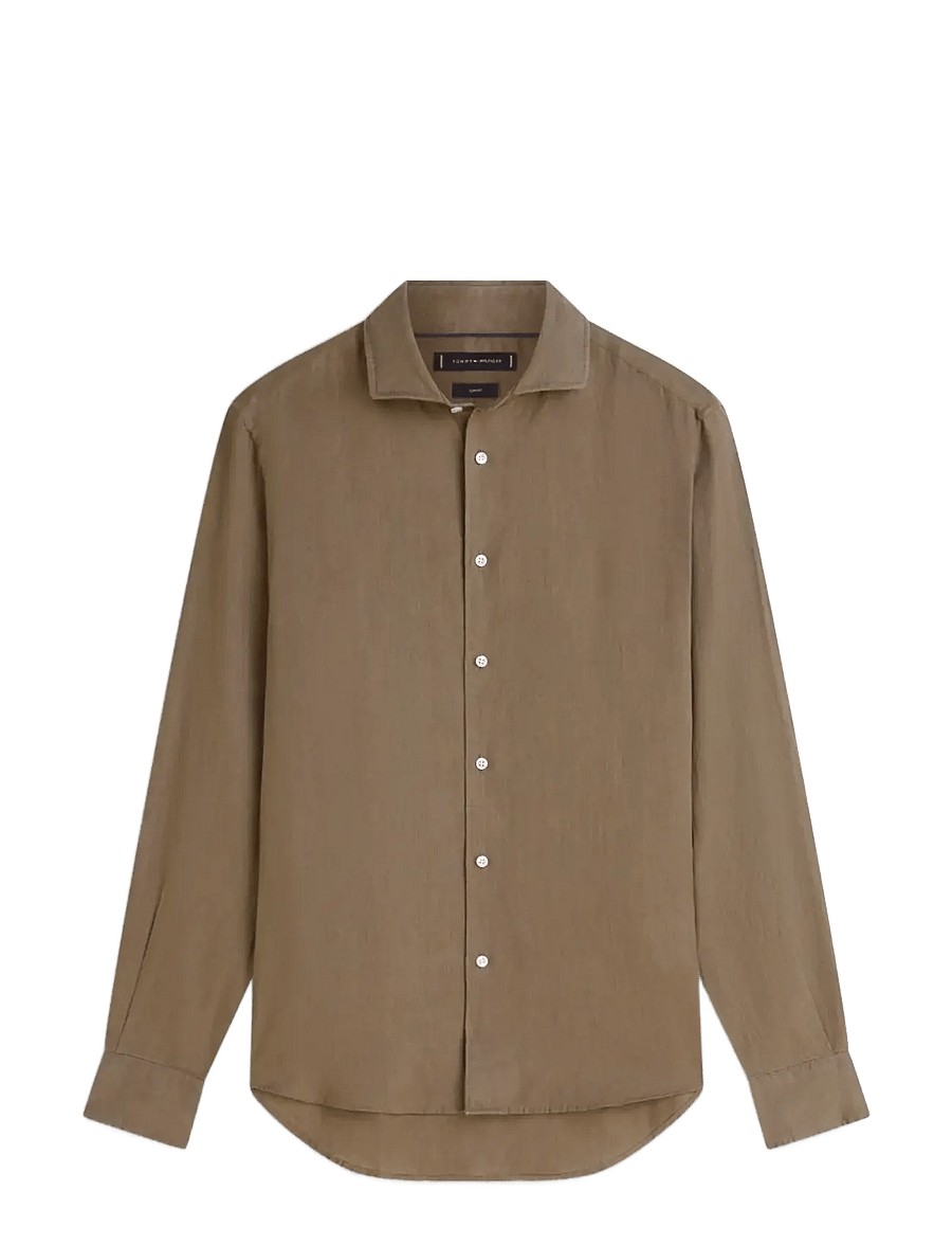 Tommy Hilfiger - DC LINEN SHIRT - linased särgid - army green - 1