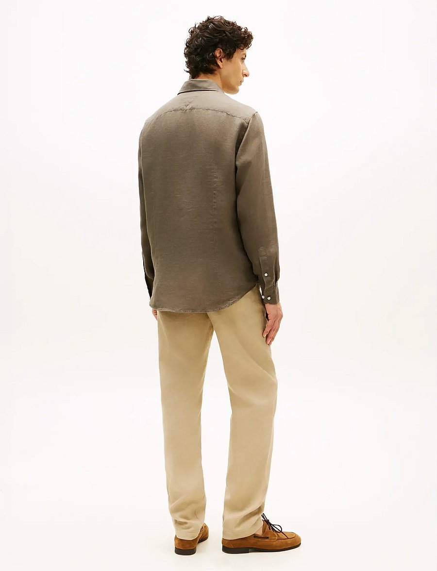 Tommy Hilfiger - DC LINEN SHIRT - linased särgid - army green - 2