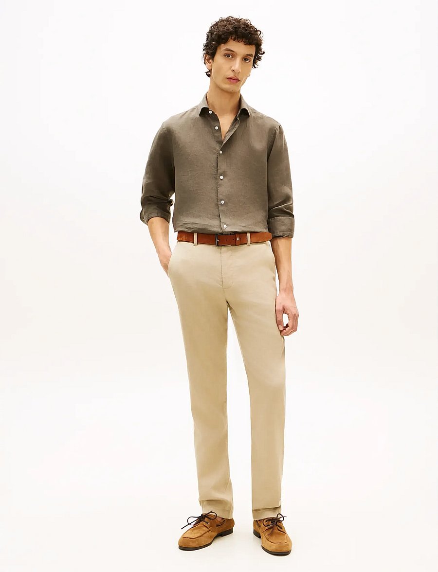 Tommy Hilfiger - DC LINEN SHIRT - linased särgid - army green - 3