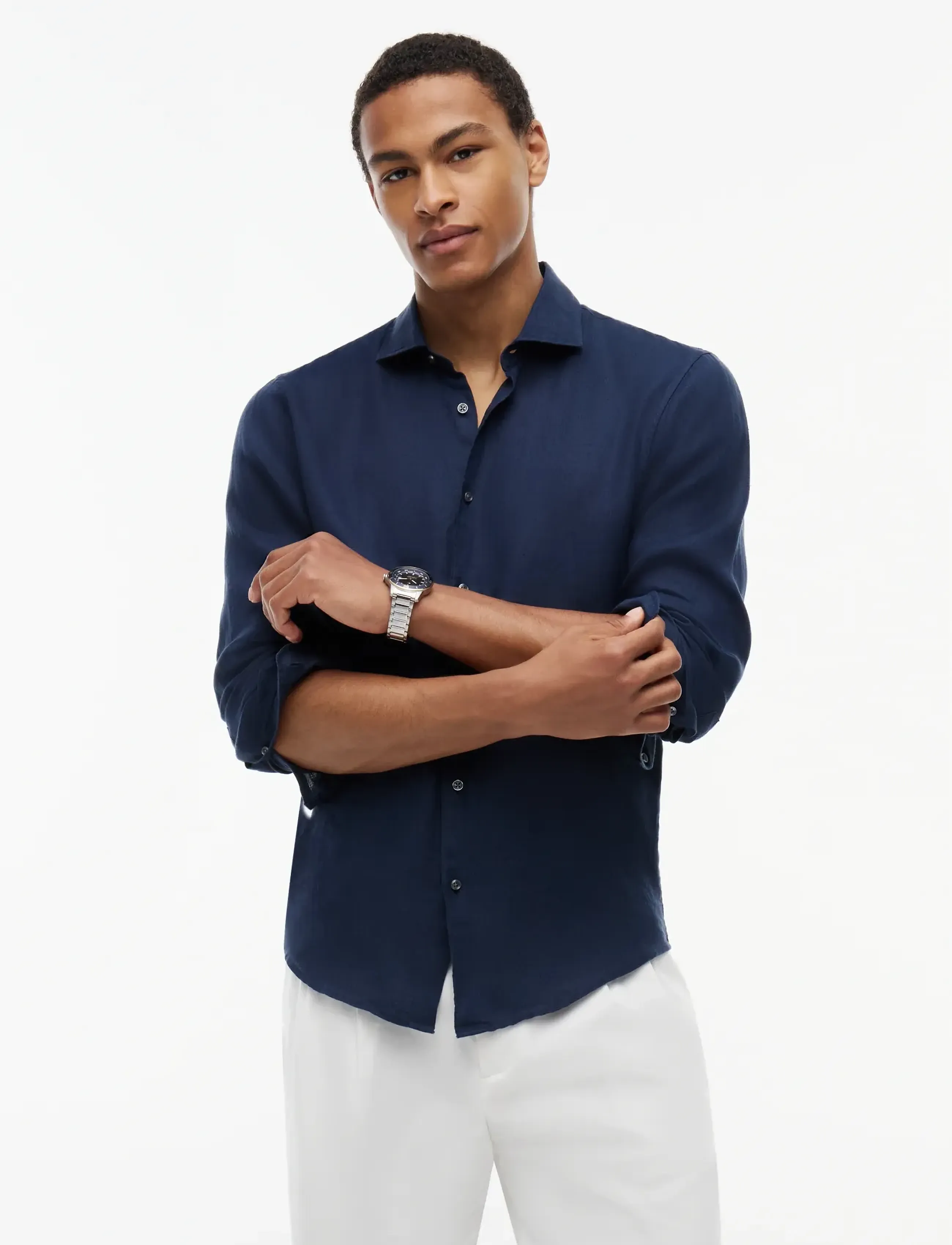 Tommy Hilfiger DC LINEN SHIRT - Campaign - NAVY IRIS / navy