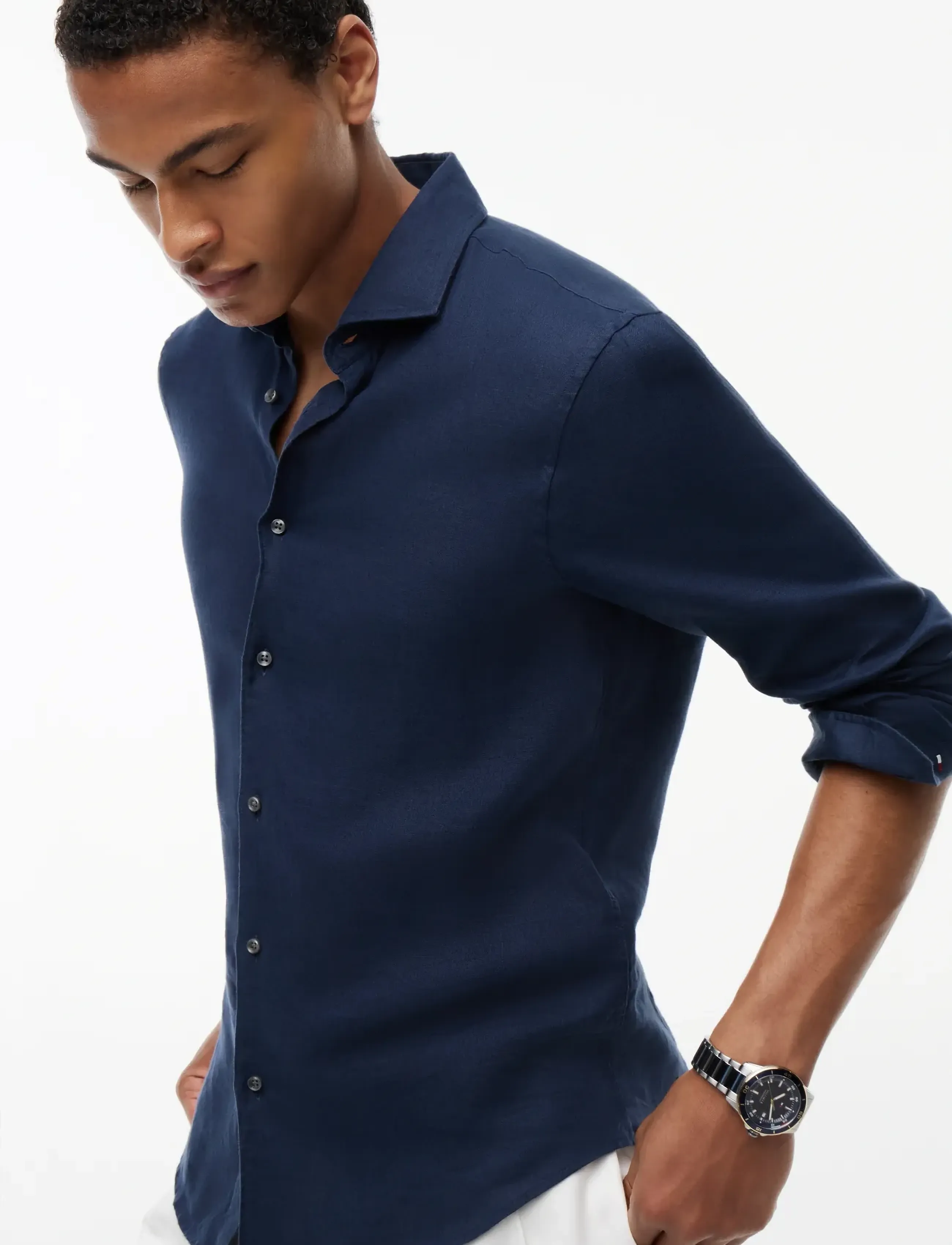 Tommy Hilfiger - DC LINEN SHIRT - linen shirts - navy iris - 3