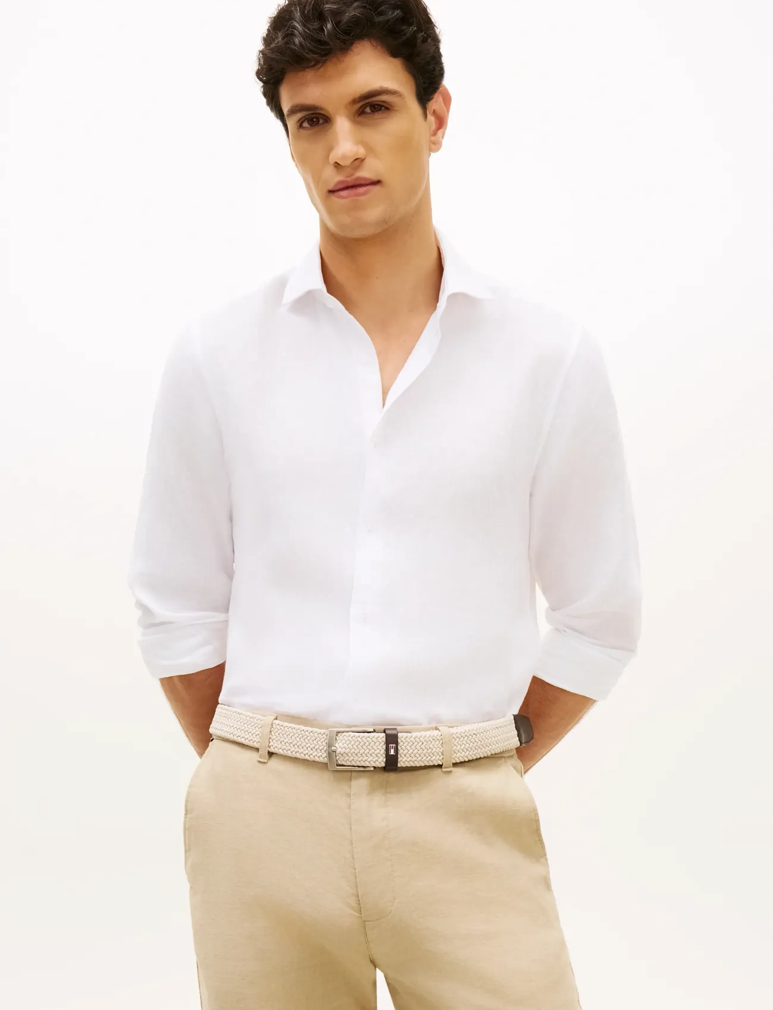 Tommy Hilfiger Dc Linen Shirt, XL, Shirts, Weiß - Männerswear